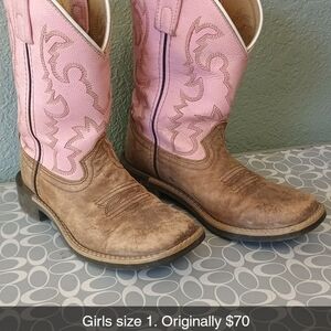 Stylish Pink and Brown Kids Boots
